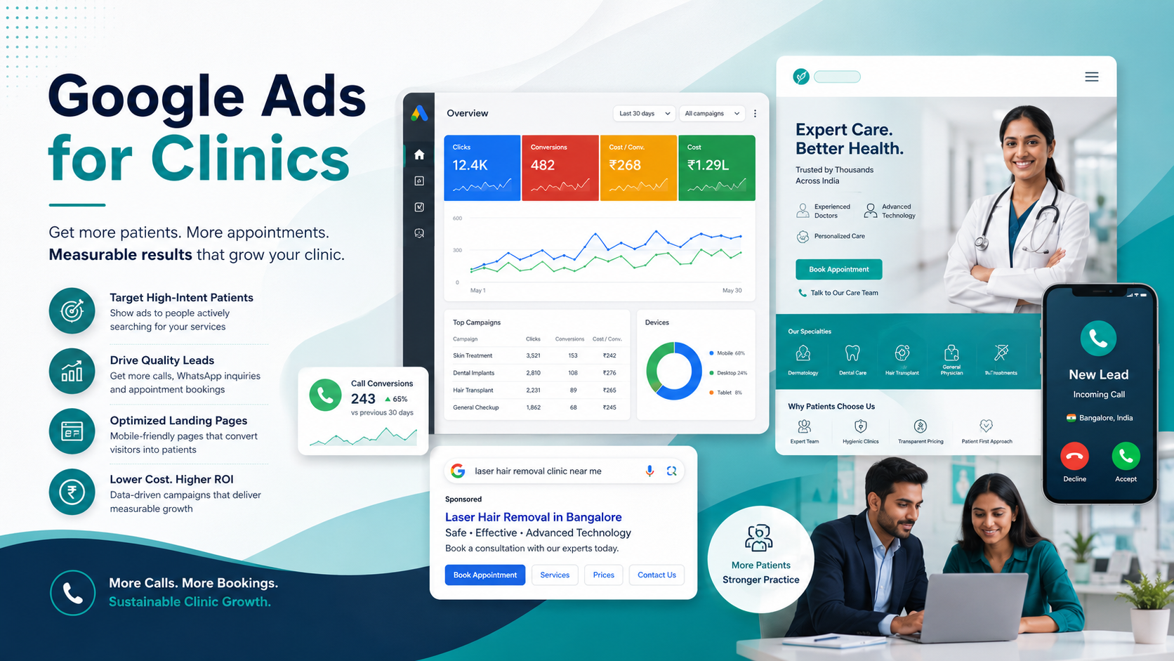 Search campaigns with tracking